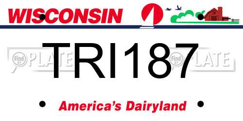 TRI187 Wisconsin License Plate