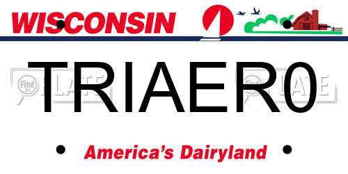 TRIAER0 Wisconsin License Plate