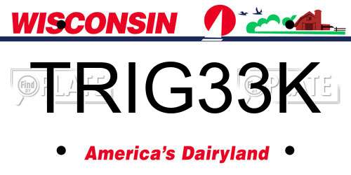 TRIG33K Wisconsin License Plate
