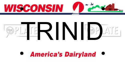 TRINID Wisconsin License Plate