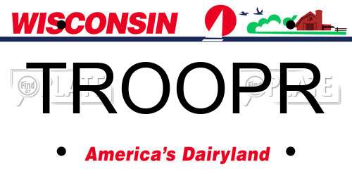 TROOPR Wisconsin License Plate