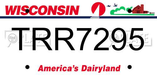 TRR7295 Wisconsin License Plate