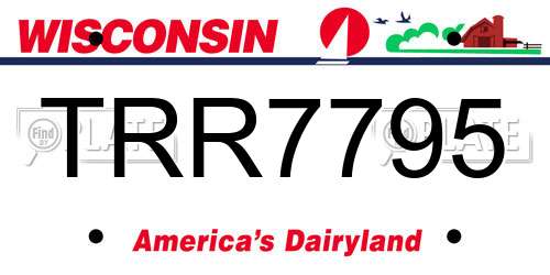 TRR7795 Wisconsin License Plate