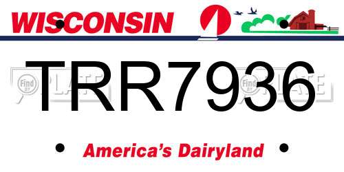 TRR7936 Wisconsin License Plate