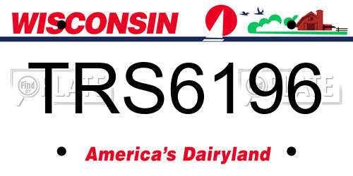 TRS6196 Wisconsin License Plate