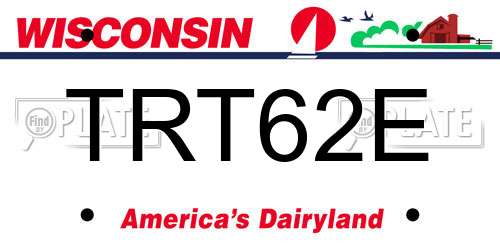 TRT62E Wisconsin License Plate