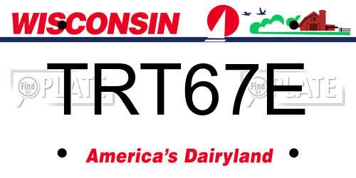 TRT67E Wisconsin License Plate