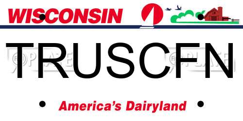 TRUSCFN Wisconsin License Plate