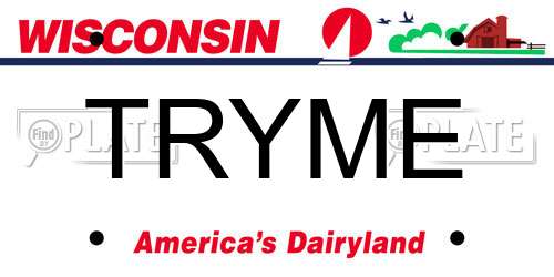 TRYME Wisconsin License Plate