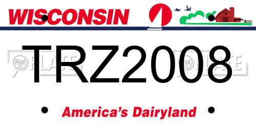 TRZ2008 Wisconsin License Plate