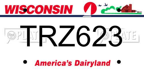 TRZ623 Wisconsin License Plate