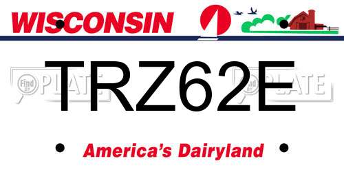 TRZ62E Wisconsin License Plate
