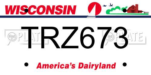 TRZ673 Wisconsin License Plate