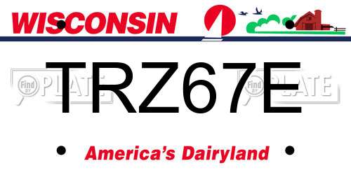 TRZ67E Wisconsin License Plate