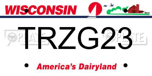 TRZG23 Wisconsin License Plate