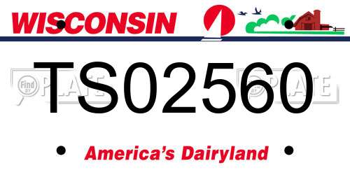 TS02560 Wisconsin License Plate