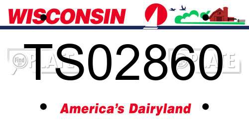 TS02860 Wisconsin License Plate