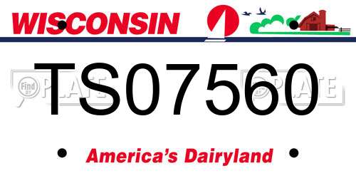 TS07560 Wisconsin License Plate