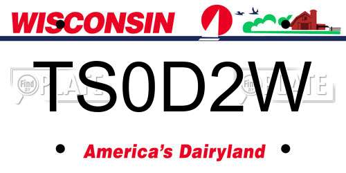 TS0D2W Wisconsin License Plate