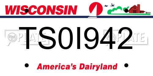TS0I942 Wisconsin License Plate