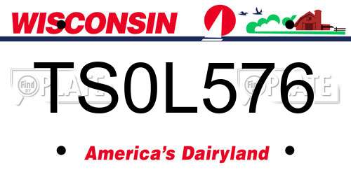 TS0L576 Wisconsin License Plate