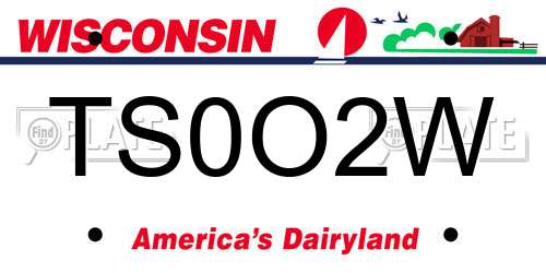 TS0O2W Wisconsin License Plate