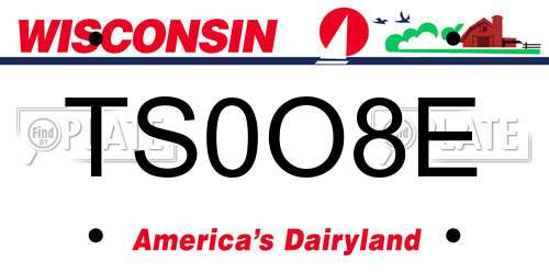 TS0O8E Wisconsin License Plate
