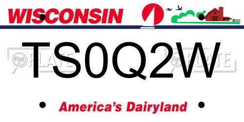 TS0Q2W Wisconsin License Plate