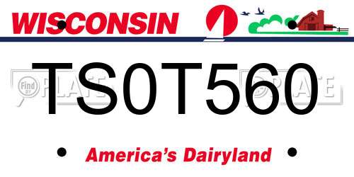 TS0T560 Wisconsin License Plate