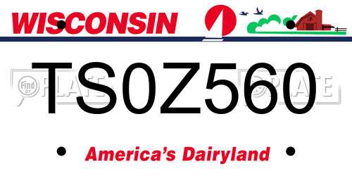 TS0Z560 Wisconsin License Plate
