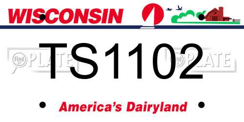 TS1102 Wisconsin License Plate