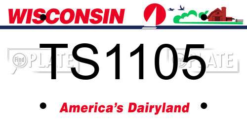 TS1105 Wisconsin License Plate