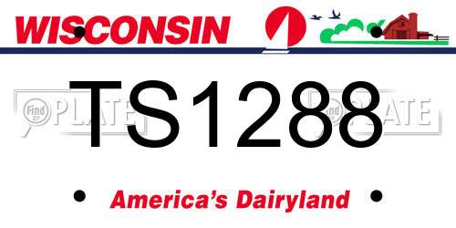 TS1288 Wisconsin License Plate