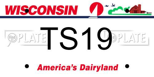 TS19 Wisconsin License Plate