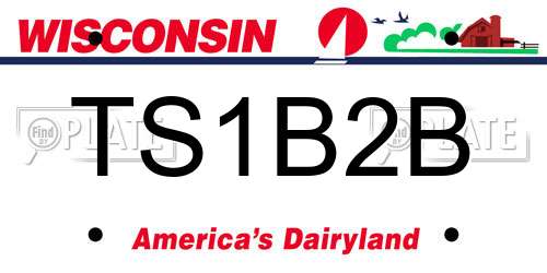 TS1B2B Wisconsin License Plate