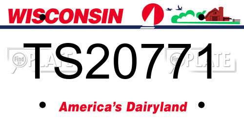 TS20771 Wisconsin License Plate