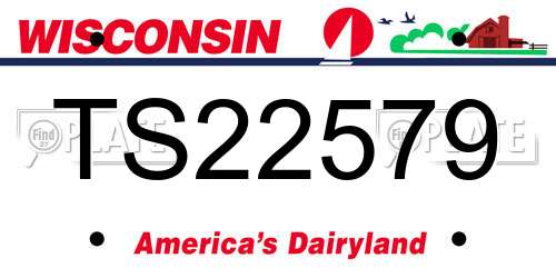 TS22579 Wisconsin License Plate
