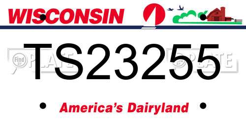 TS23255 Wisconsin License Plate