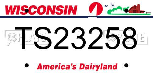 TS23258 Wisconsin License Plate