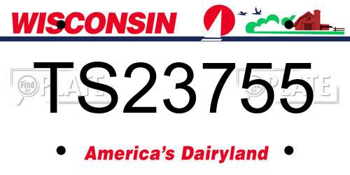 TS23755 Wisconsin License Plate