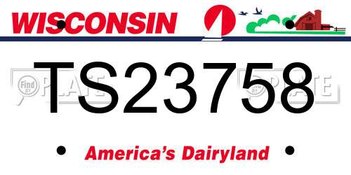 TS23758 Wisconsin License Plate