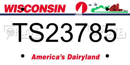 TS23785 Wisconsin License Plate