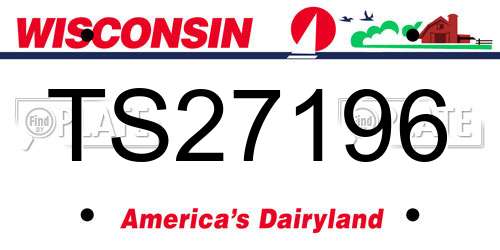 TS27196 Wisconsin License Plate