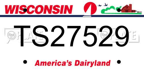 TS27529 Wisconsin License Plate