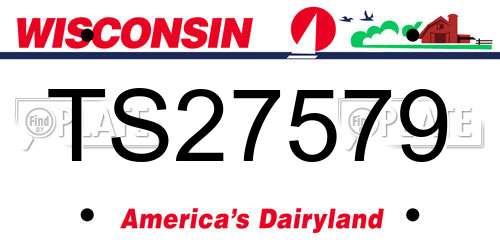 TS27579 Wisconsin License Plate