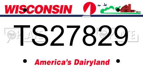 TS27829 Wisconsin License Plate