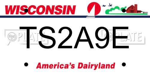 TS2A9E Wisconsin License Plate