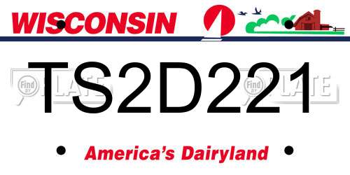 TS2D221 Wisconsin License Plate