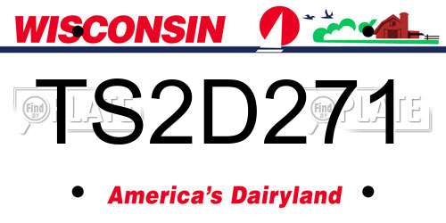 TS2D271 Wisconsin License Plate
