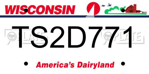 TS2D771 Wisconsin License Plate